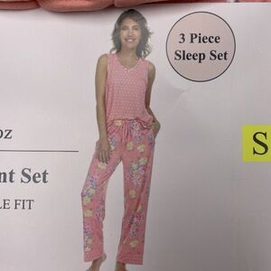 Flora Nikrooz Women's S Robe Tank and Pant Set Pink d1249